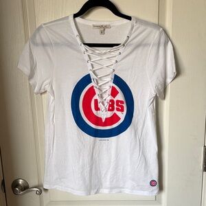 Express White Lace-Up Cubs Graphic Tee